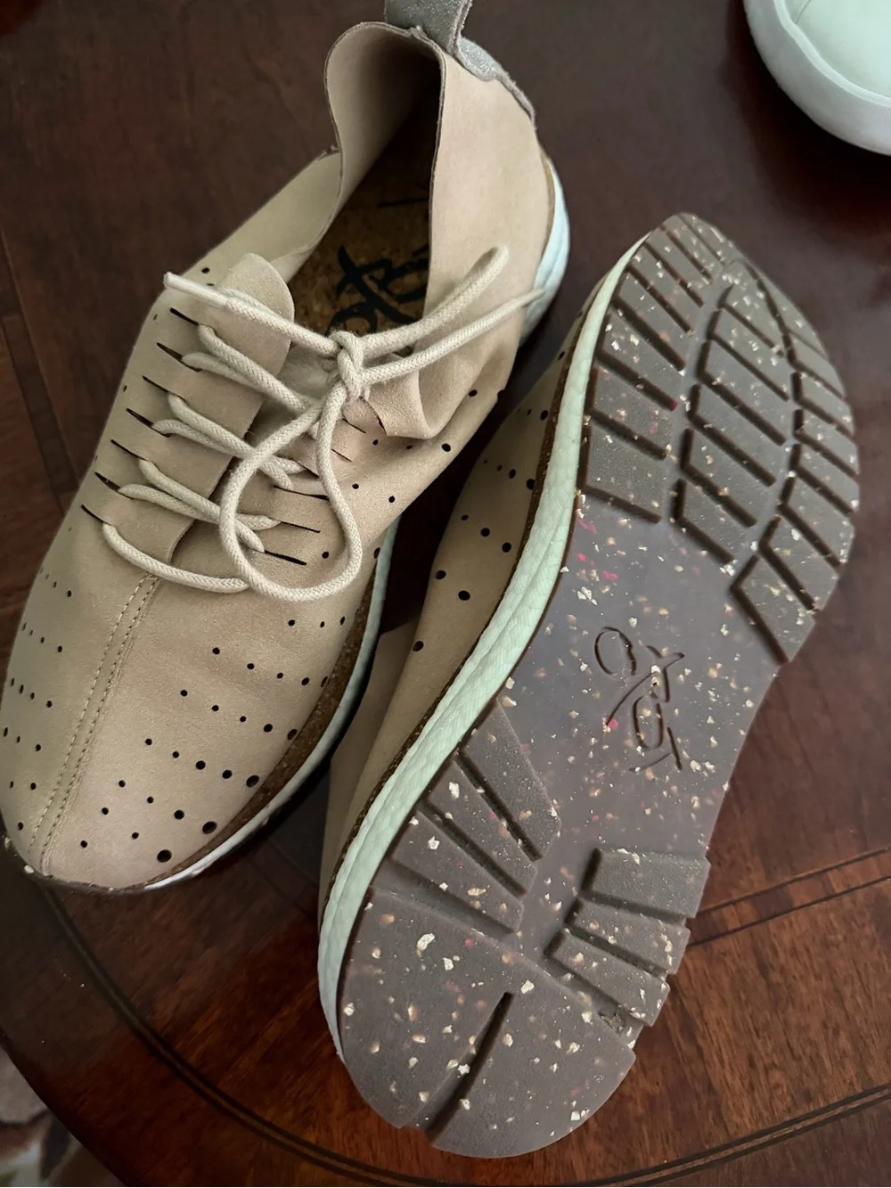OTBT Women's Perforated Taupe Sneakers